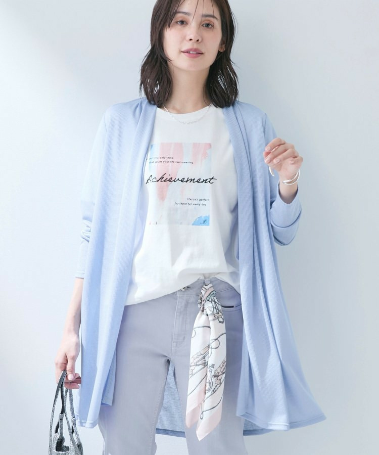 【洗える/アンサンブル可能】シアースストライプカーディガン1