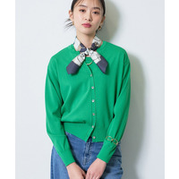 【UVケア/接触冷感／アンサンブル】衿あきカーディガン＆パフスリーブニット