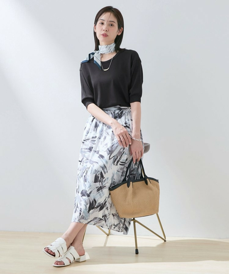 【洗える/アンサンブル】衿あきカーディガン&パフスリーブニット11