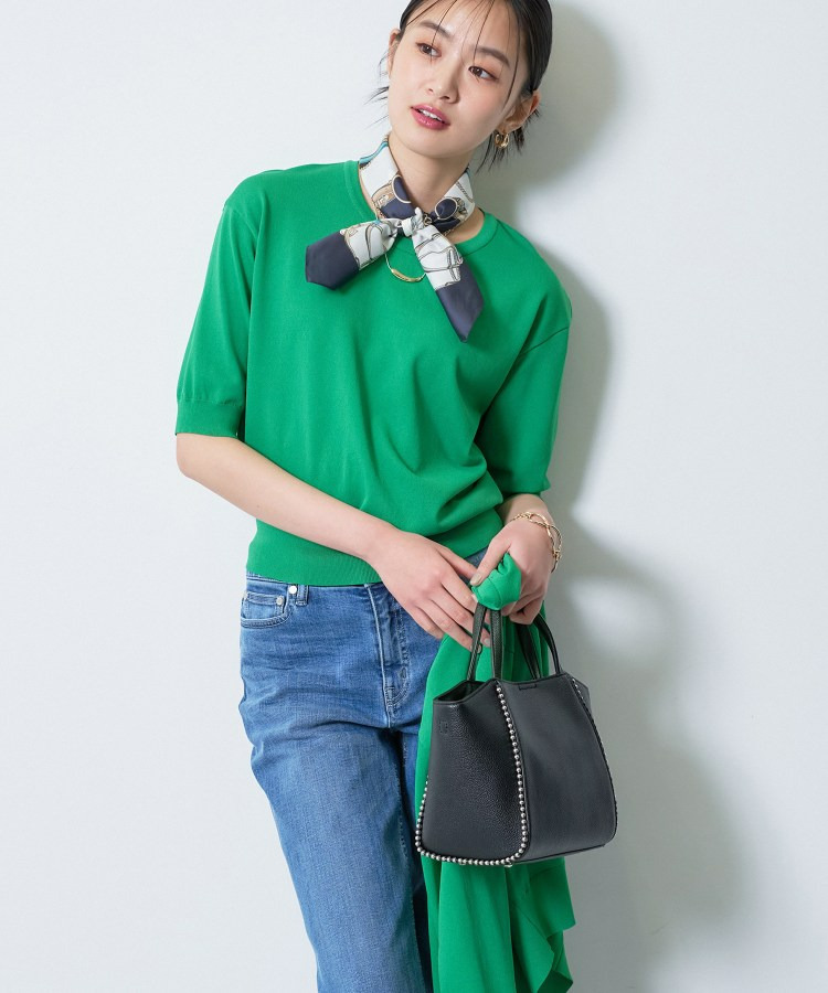 【洗える/アンサンブル】衿あきカーディガン&パフスリーブニット15