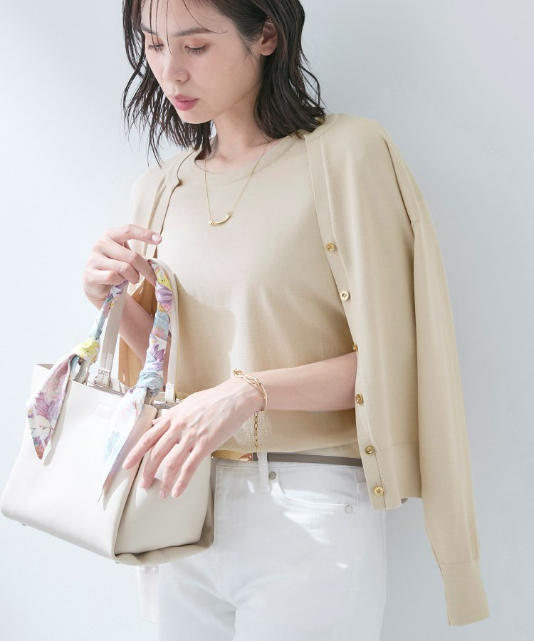 【洗える/アンサンブル】衿あきカーディガン&パフスリーブニット20