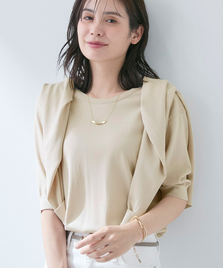 【洗える/アンサンブル】衿あきカーディガン&パフスリーブニット21