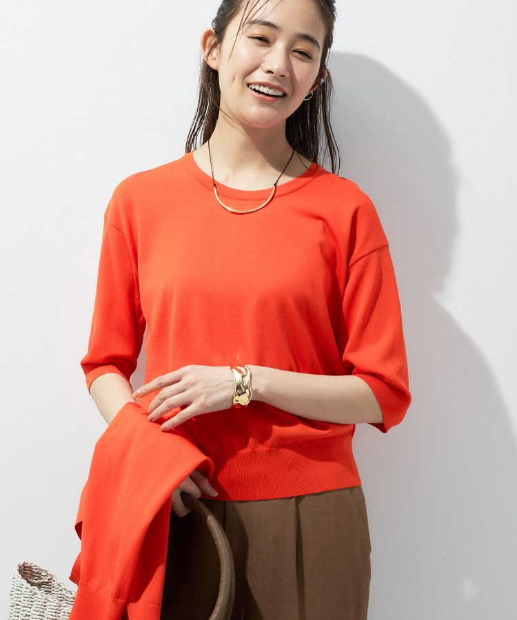 【洗える/アンサンブル】衿あきカーディガン&パフスリーブニット25