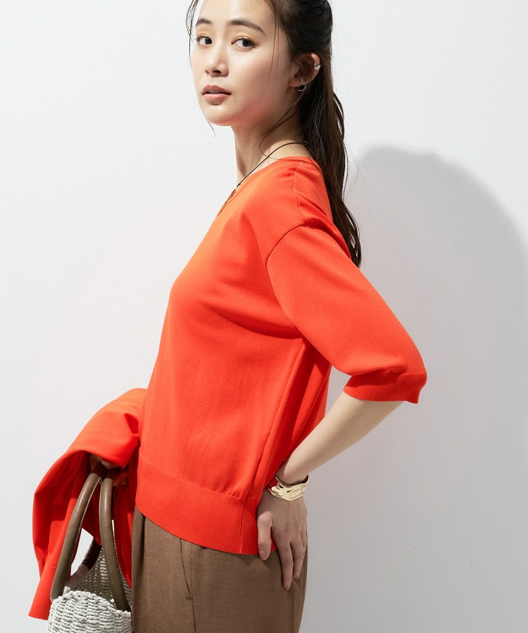 【洗える/アンサンブル】衿あきカーディガン&パフスリーブニット26