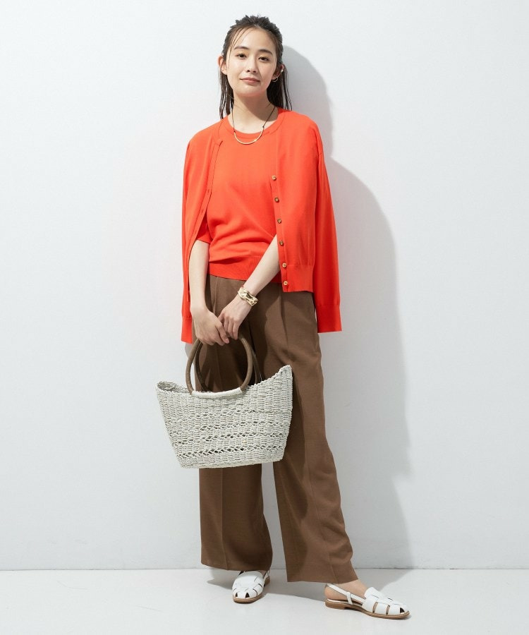 【洗える/アンサンブル】衿あきカーディガン&パフスリーブニット28