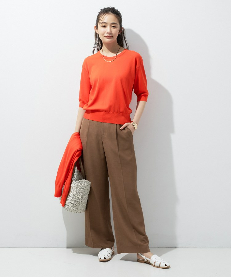 【洗える/アンサンブル】衿あきカーディガン&パフスリーブニット29