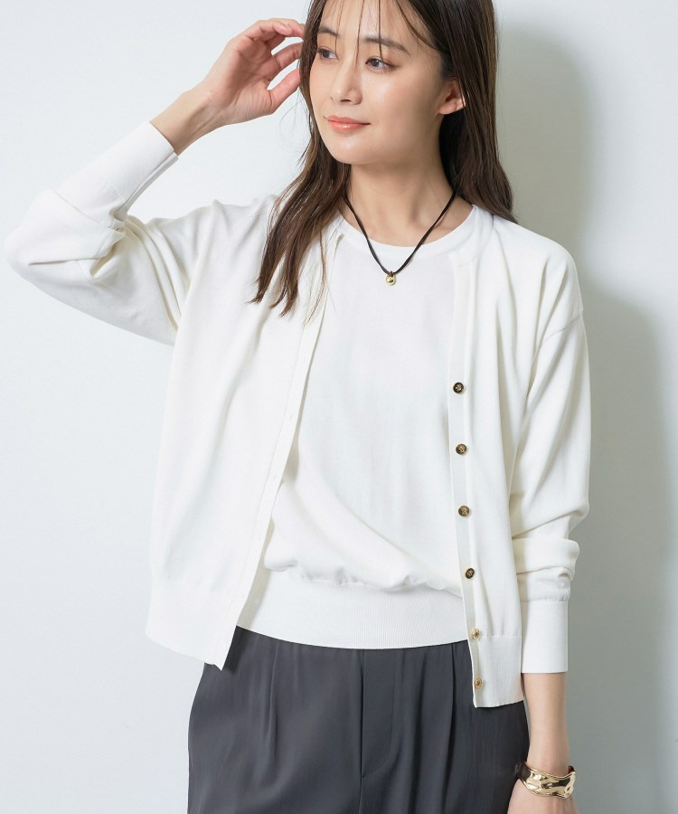 【洗える/アンサンブル】衿あきカーディガン&パフスリーブニット3