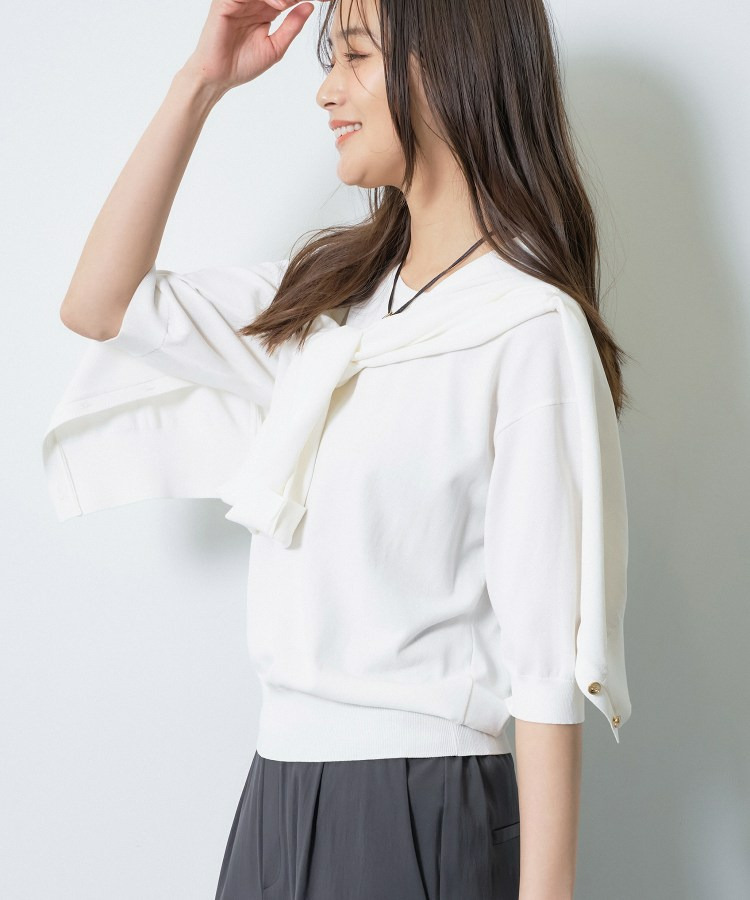 【洗える/アンサンブル】衿あきカーディガン&パフスリーブニット4