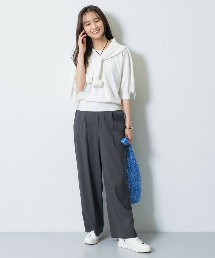 【洗える/アンサンブル】衿あきカーディガン&パフスリーブニット5