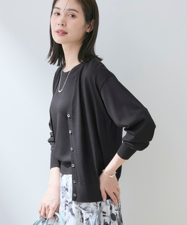 【洗える/アンサンブル】衿あきカーディガン&パフスリーブニット8