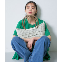 【透かし編み】ペーパーヤーン バスケットバッグ