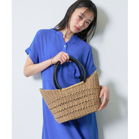 【透かし編み】ペーパーヤーン バスケットバッグ