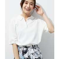 【洗える／コットン】ドライタッチさらりポロ衿ニットT