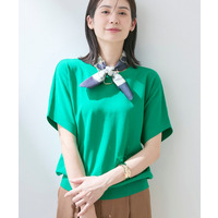 【洗える／コットン】ドライタッチさらりニットT