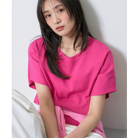 【洗える／コットン】ドライタッチさらりニットT