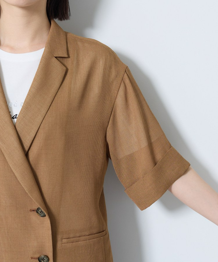 【洗える/メッシュ素材/SETUP可能】半袖シアージャケット18