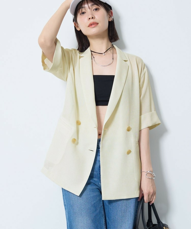 【洗える/メッシュ素材/SETUP可能】半袖シアージャケット2