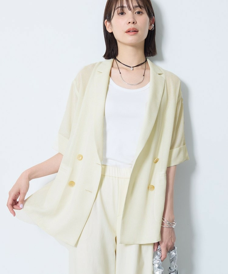 【洗える/メッシュ素材/SETUP可能】半袖シアージャケット1