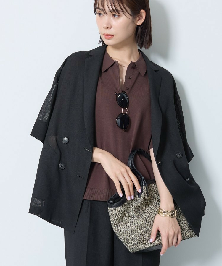 【洗える/メッシュ素材/SETUP可能】半袖シアージャケット1