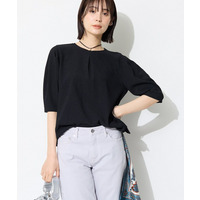 【UVケア／吸汗速乾】チェック柄タックボリュームスリーブトップス