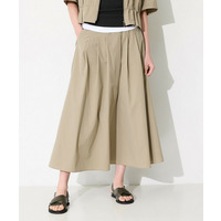 【撥水／UVケア／SETUP可能】軽量マキシ丈タックスカート