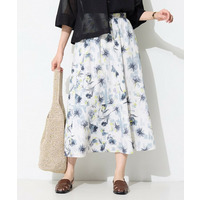 【洗える／SETUP可能】アートフラワープリントスカート