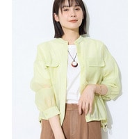 【トレンド／2WAY】裾ドロスト付きシアーブラウスブルゾン
