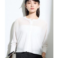 【シアー／軽羽織】ドルマン袖ニットカーディガン