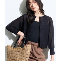 【シアー／軽羽織】ドルマン袖ニットカーディガン