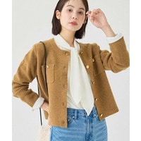 【軽やか】ブークレニットジャケット