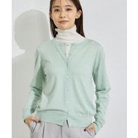 【ウール混／美素材】ベーシック丸首カーディガン