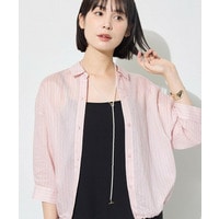【シアー／7分袖】体型カバーゆったりシャツ