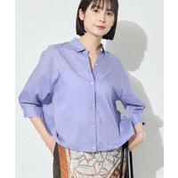 【シアー／7分袖】体型カバーゆったりシャツ