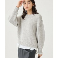 【コットン混／ミックスカラー】カールヤーン パフスリーブニット