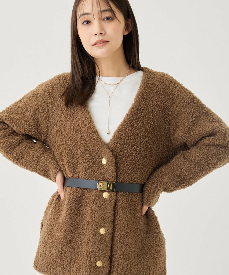 【品よく軽い！】メリノフェザー Vネックニットカーディガン