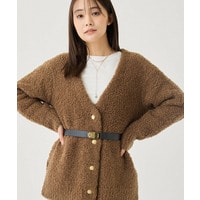 【品よく軽い！】メリノフェザー Vネックニットカーディガン
