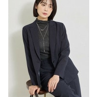 【洗える／通勤／スーツ】メランジストレッチ テーラードカラージャケット