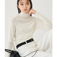 【ウールラメ混／軽量】 ハイネックインナーニット