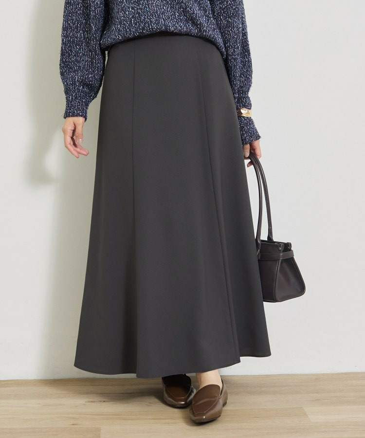 【美シルエット】ジョーゼットサテンセミフレアスカート