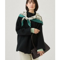 【ウールブレンド／日本製】スタンドカラー上品ミドル丈コート