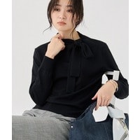 【風合い〇／キレイめ華やか】サイドボウタイニット