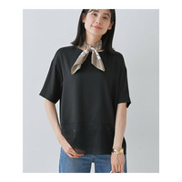 【洗える】裾シアー半袖トップス
