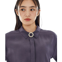 【セレモニー／デイリー】パール調リングブローチ