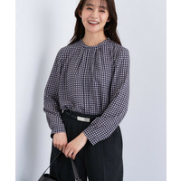 【通勤／オフィス】タックジョーゼットブラウス