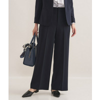 【通勤スーツ/洗える】ストレッチワイドパンツ