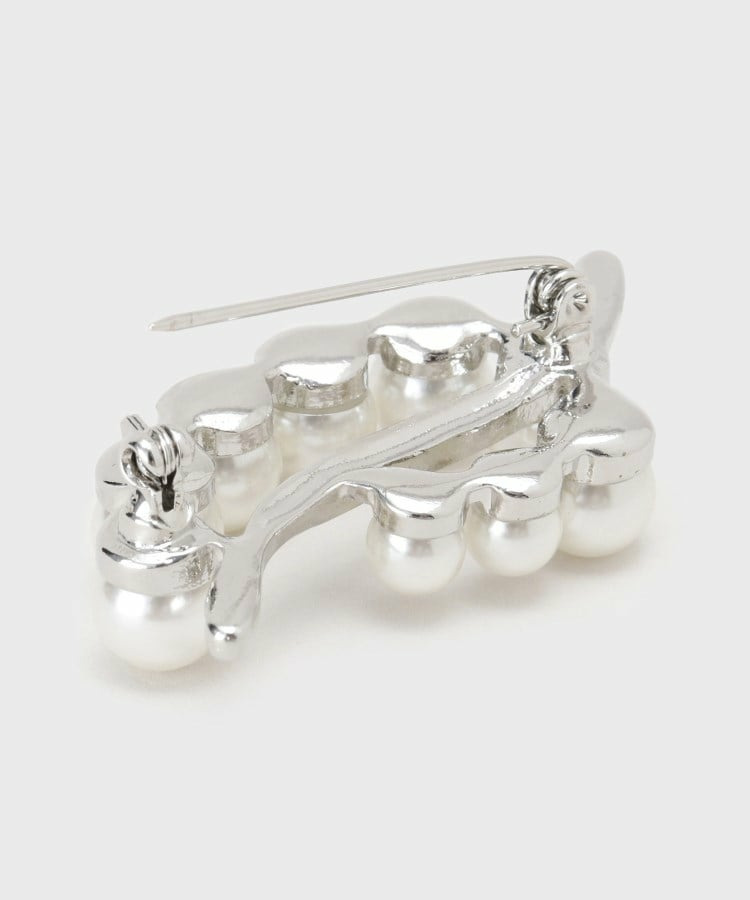 【セレモニー/上品】パール調モチーフブローチ4