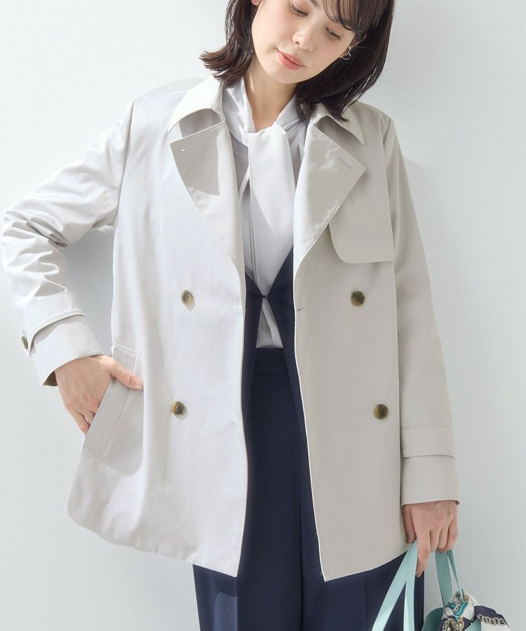 【花粉付着防止/撥水/UVケア】名品トレンチコート1