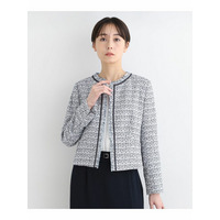 【セレモニー/SETUP可能/日本製】ファンシーツィード ノーカラージャケット