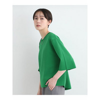 【洗える／6分袖／Tシャツライク】ワイドシルエットニット