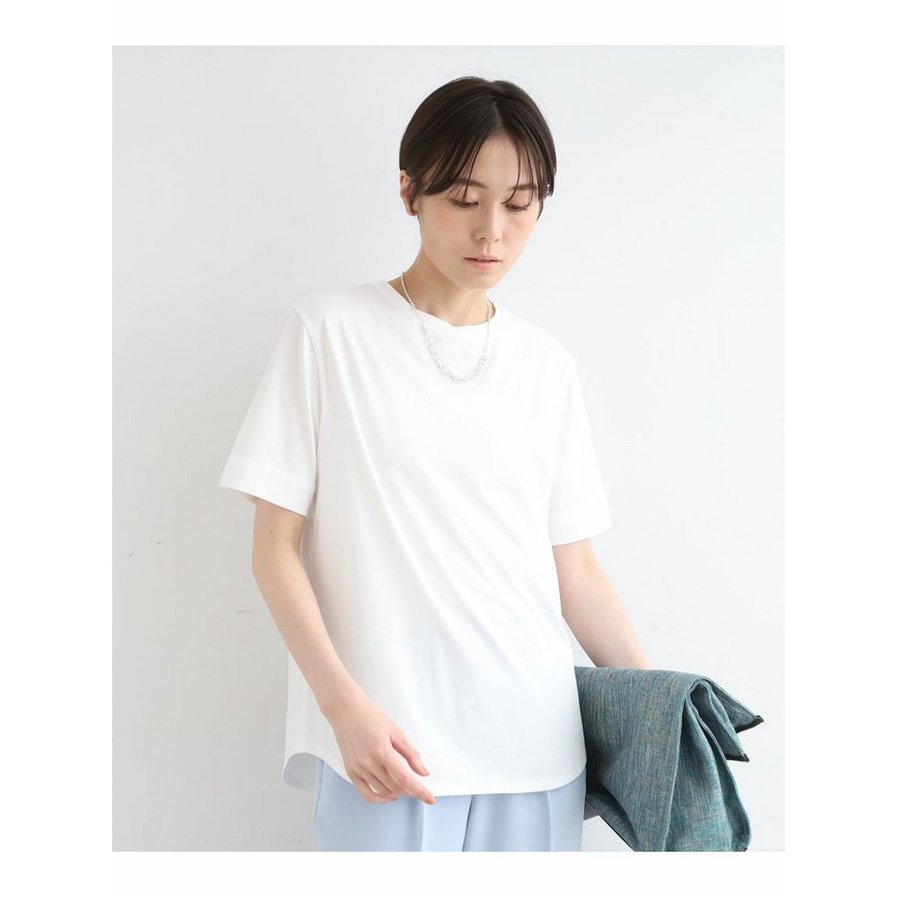 【洗える】大人きれいめデザインTシャツ ホワイト(001) 1